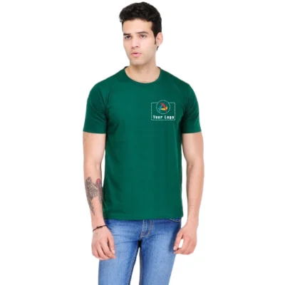 The Bio Collection Smart Round Neck T-Shirt Bottle Green Color | CorporateGyft