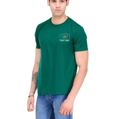 The Bio Collection Smart Round Neck T-Shirt Bottle Green Color | CorporateGyft