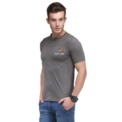 The Bio Collection Smart Round Neck T-Shirt Charcoal Grey Color | CorporateGyft