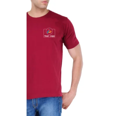 The Bio Collection Smart Round Neck T-Shirt Maroon Color | CorporateGyft