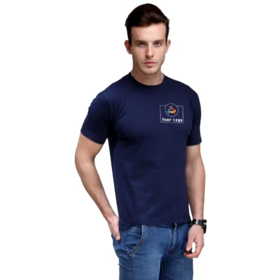 The Bio Collection Smart Round Neck T-Shirt Navy Blue Color | CorporateGyft