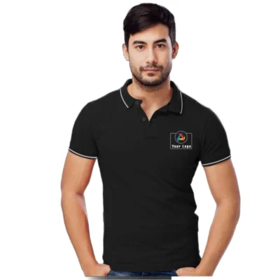 Blackberrys Tipped Polo T-Shirt Black Color | CorporateGyft