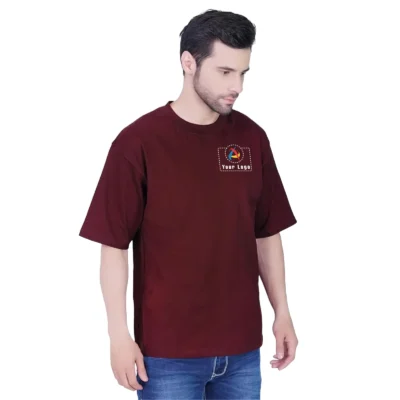 Inkludink Oversized T-Shirt Maroon Color | CorporateGyft