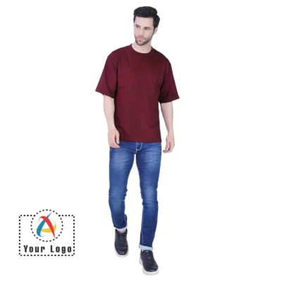 Inkludink Oversized T-Shirt Maroon Color | CorporateGyft