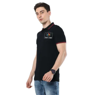 Puma Ess Pique Tipping Polo T-Shirt Black Color | CorporateGyft