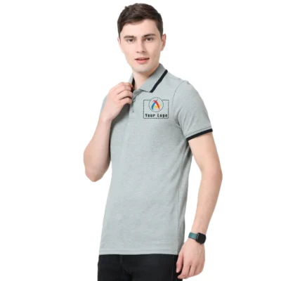 Puma Ess Pique Tipping Polo T-Shirt Grey Color | CorporateGyft