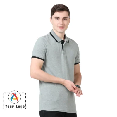 Puma Ess Pique Tipping Polo T-Shirt Grey Color | CorporateGyft