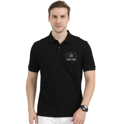 Reebok 100% Cotton Polo T-Shirt Black Color | CorporateGyft