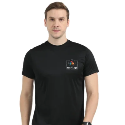 Reebok Polyester Round Neck T-Shirt Black Color | CorporateGyft