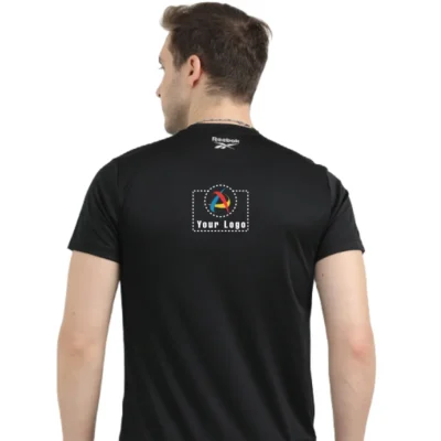 Reebok Polyester Round Neck T-Shirt Black Color | CorporateGyft