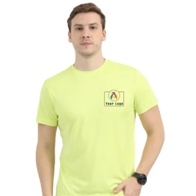 Reebok Polyester Round Neck T-Shirt Yellow Color | CorporateGyft