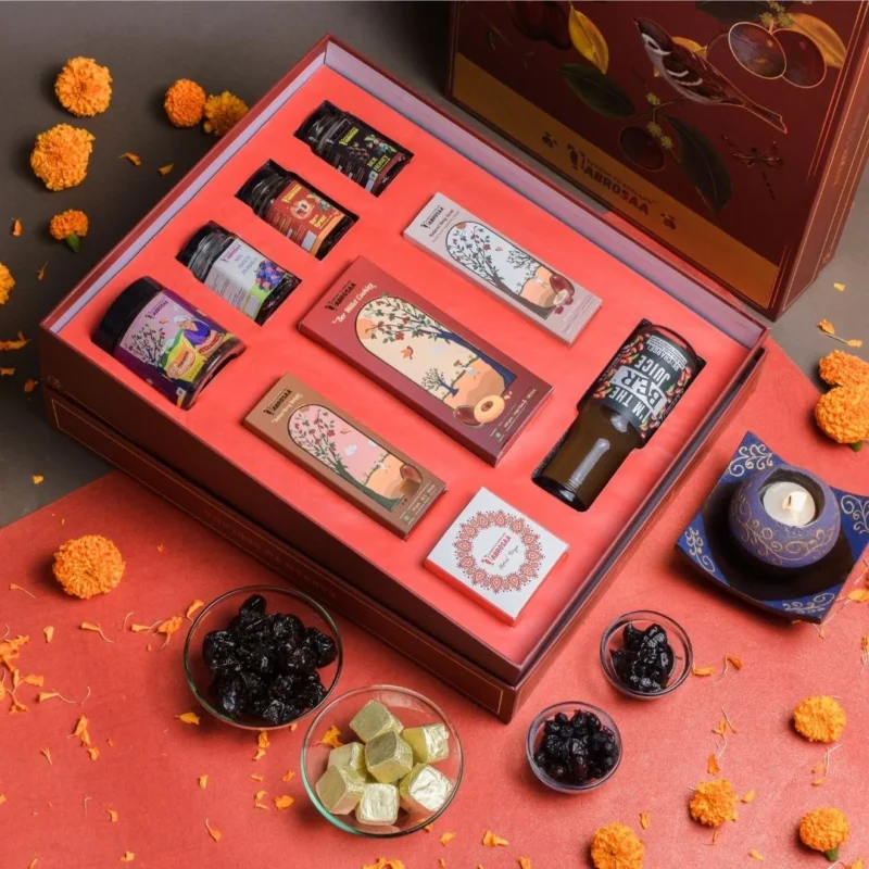 Abrosaa All-in-One Customized Gift Hamper Box | Box of 8 Nutritious Snacks | Corporate Gyft