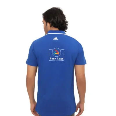 Buy Adidas Blue Cotton Tipping T-Shirt in bulk for Corporate Gifting | Corporate Gyft