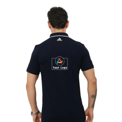 Buy Adidas Navy Blue Cotton Tipping T-Shirt in bulk for Corporate Gifting | Corporate Gyft