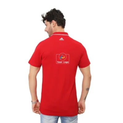 Buy Adidas Red Cotton Tipping T-Shirt in bulk for Corporate Gifting | Corporate Gyft