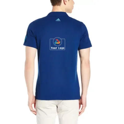 Buy Adidas Royal Blue Polycotton T-Shirt with Stripes in bulk for Corporate Gifting | Corporate Gyft