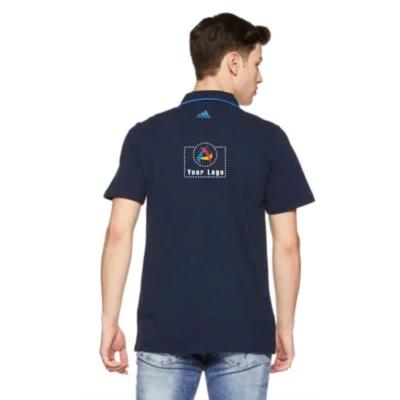 Buy Adidas Navy Blue Poly Cotton T-Shirt in bulk for Corporate Gifting | Corporate Gyft