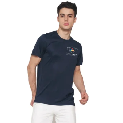 Buy Adidas Navy Blue Round Neck Dryfit T-Shirt in bulk for Corporate Gifting | Corporate Gyft