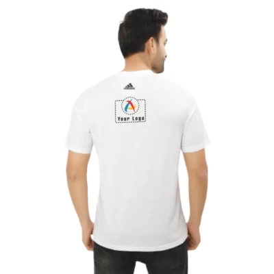 Buy Adidas White Round Neck T-Shirt in bulk for Corporate Gifting | Corporate Gyft