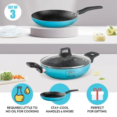 Borosil Festive Glory Non-Stick 3 PC Cookware Set | CorporateGyft