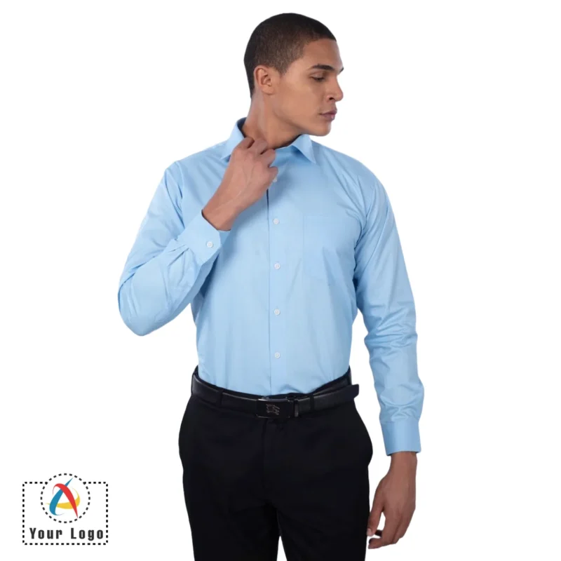 Buy Police Sky Blue Formal Office Wear Shirt in bulk for Corporate Gifting | Corporate Gyft