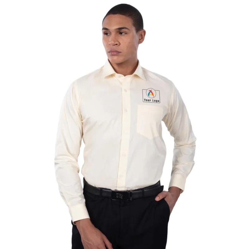 Buy Police Yellow Formal Office Wear Shirt in bulk for Corporate Gifting | Corporate Gyft