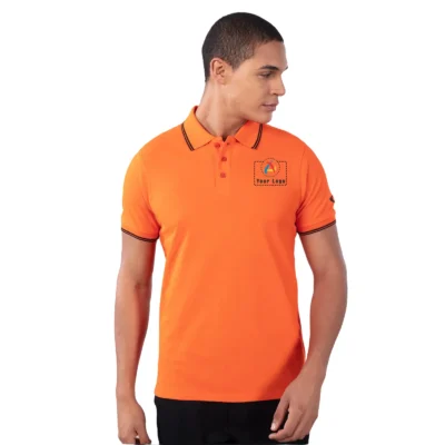 Buy Police Orange Polo T-Shirt in bulk for Corporate Gifting | Corporate Gyft