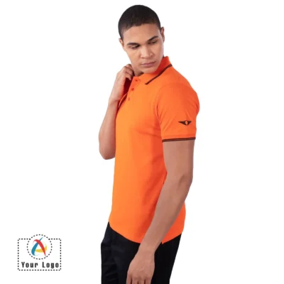 Buy Police Orange Polo T-Shirt in bulk for Corporate Gifting | Corporate Gyft