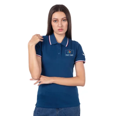 Buy Police Woman Blue Polo T-Shirt in bulk for Corporate Gifting | Corporate Gyft