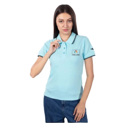 Buy Police Woman Sky Blue Polo T-Shirt in bulk for Corporate Gifting | Corporate Gyft