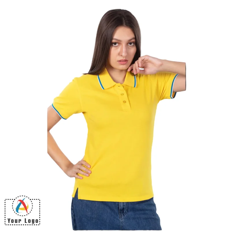 Buy Police Woman Lemon Yellow Polo T-Shirt in bulk for Corporate Gifting | Corporate Gyft