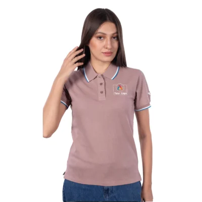 Buy Police Woman Peach Polo T-Shirt in bulk for Corporate Gifting | Corporate Gyft