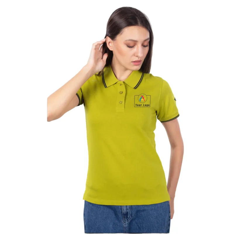 Buy Police Woman Light Green Polo T-Shirt in bulk for Corporate Gifting | Corporate Gyft