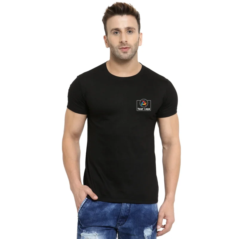 Buy Scott Black Basic Round Neck T Shirts in bulk for Corporate Gifting | Corporate Gyft