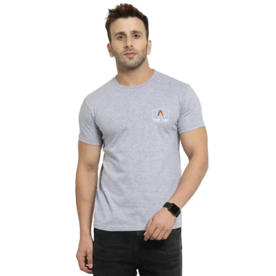 Buy Scott Grey Basic Round Neck T Shirts in bulk for Corporate Gifting | Corporate Gyft