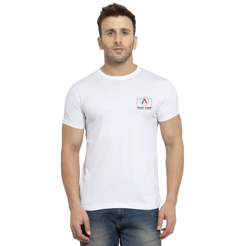 Buy Scott White Basic Round Neck T Shirts in bulk for Corporate Gifting | Corporate Gyft