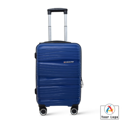 Buy Swiss Military Blue Swirl Cabin Trolley Bag in bulk for Corporate Gifting | Corporate Gyft