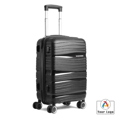 Buy Swiss Military Black Swirl Cabin Trolley Bag in bulk for Corporate Gifting | Corporate Gyft