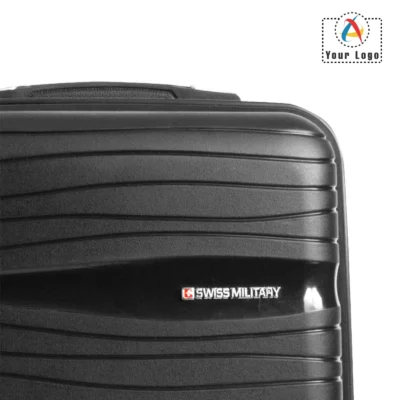 Buy Swiss Military Black Swirl Cabin Trolley Bag in bulk for Corporate Gifting | Corporate Gyft