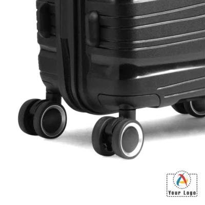 Buy Swiss Military Black Swirl Cabin Trolley Bag in bulk for Corporate Gifting | Corporate Gyft