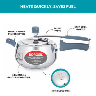 Borosil Pronto Edge SS Pressure Cooker | CorporateGyft