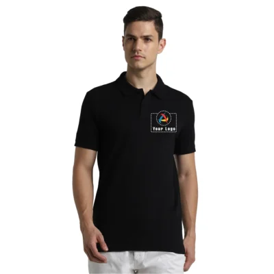 Buy Jack & Jones® Black Interlock Polo T-Shirt in bulk for Corporate Gifting | Corporate Gyft