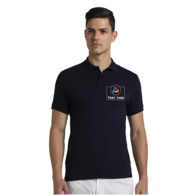 Buy Jack & Jones® Navy Blue Interlock Polo T-Shirt in bulk for Corporate Gifting | Corporate Gyft