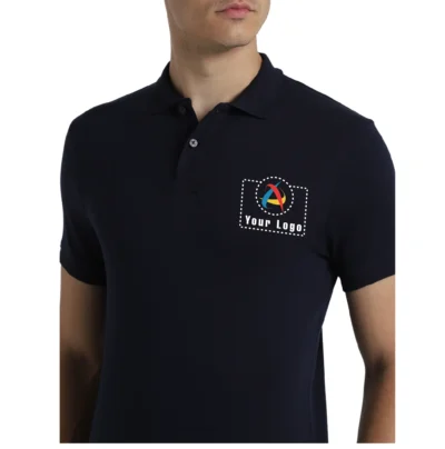 Buy Jack & Jones® Navy Blue Interlock Polo T-Shirt in bulk for Corporate Gifting | Corporate Gyft