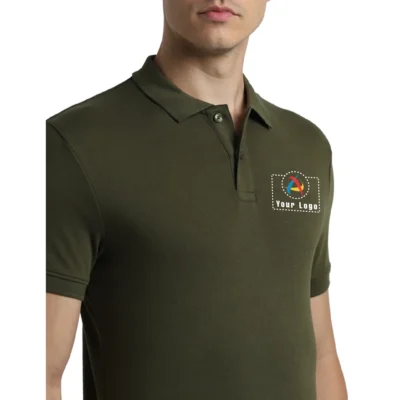 Buy Jack & Jones® Olive Green Interlock Polo T-Shirt in bulk for Corporate Gifting | Corporate Gyft