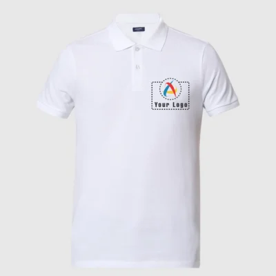 Buy Jack & Jones® White Jacquard Polo T-shirt in bulk for Corporate Gifting | Corporate Gyft