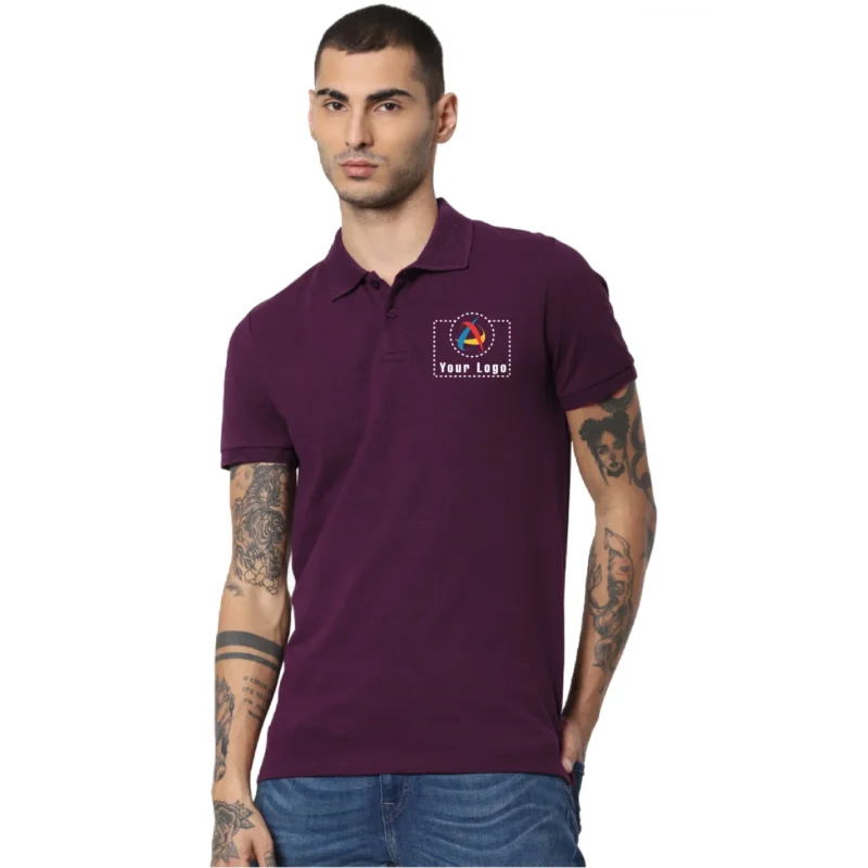 Buy Jack & Jones® Wine Jacquard Polo T-shirt in bulk for Corporate Gifting | Corporate Gyft