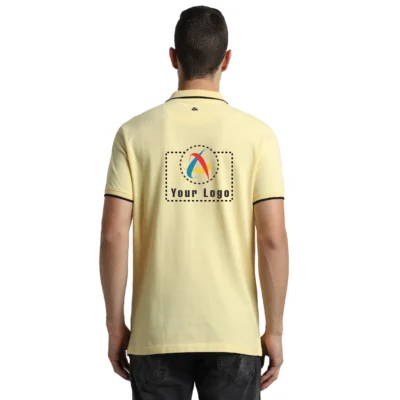 Buy Jack & Jones® Yellow Jacquard Polo T-shirt in bulk for Corporate Gifting | Corporate Gyft