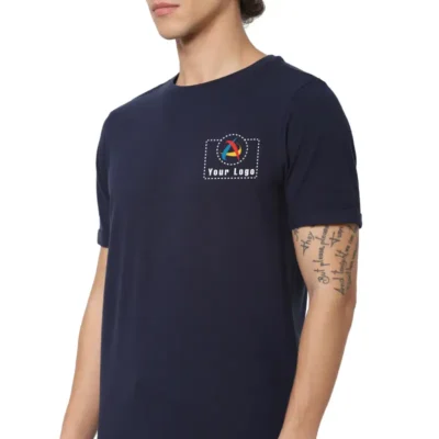 Buy Jack & Jones® Navy Blue Jesper Round Neck T-Shirt in bulk for Corporate Gifting | Corporate Gyft