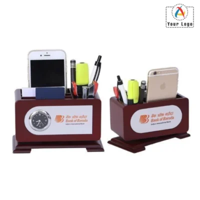 Buy Revolving Wooden Desk Organizer in bulk for Corporate Gifting | Corporate Gyft